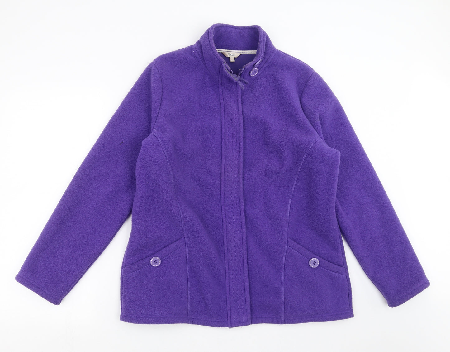 Classic Womens Purple  Fleece Full Zip Jumper Size 14