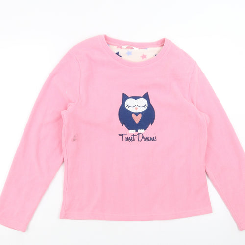 Nightwear Essentials Womens Pink Solid  Top Pyjama Top Size 10  - owl