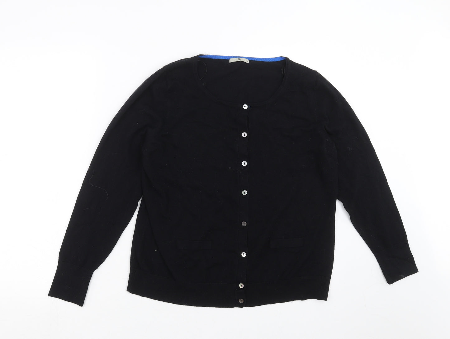 TU Womens Black  Knit Cardigan Jumper Size 18