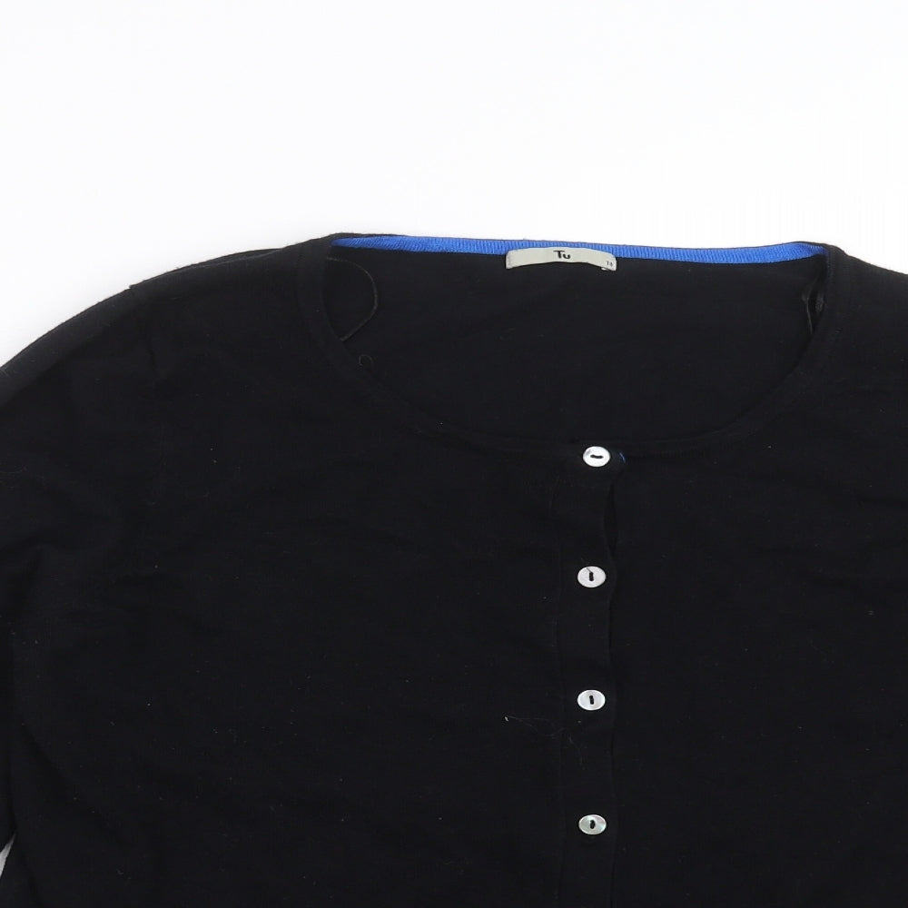 TU Womens Black  Knit Cardigan Jumper Size 18