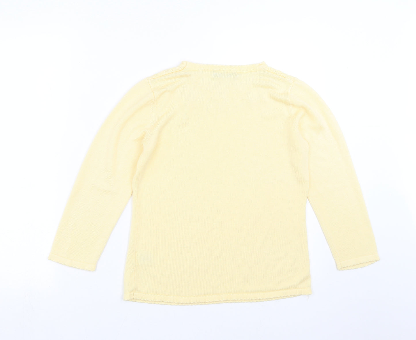 Bonmarché Womens Yellow  Knit Pullover Jumper Size XS  - beaded detail