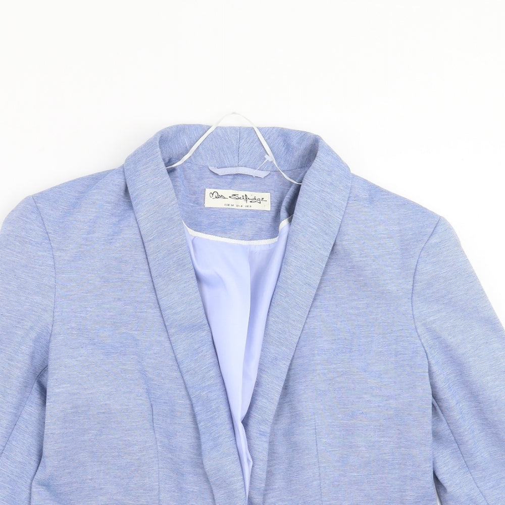 Miss Selfridge Womens Blue Striped  Jacket Blazer Size 8
