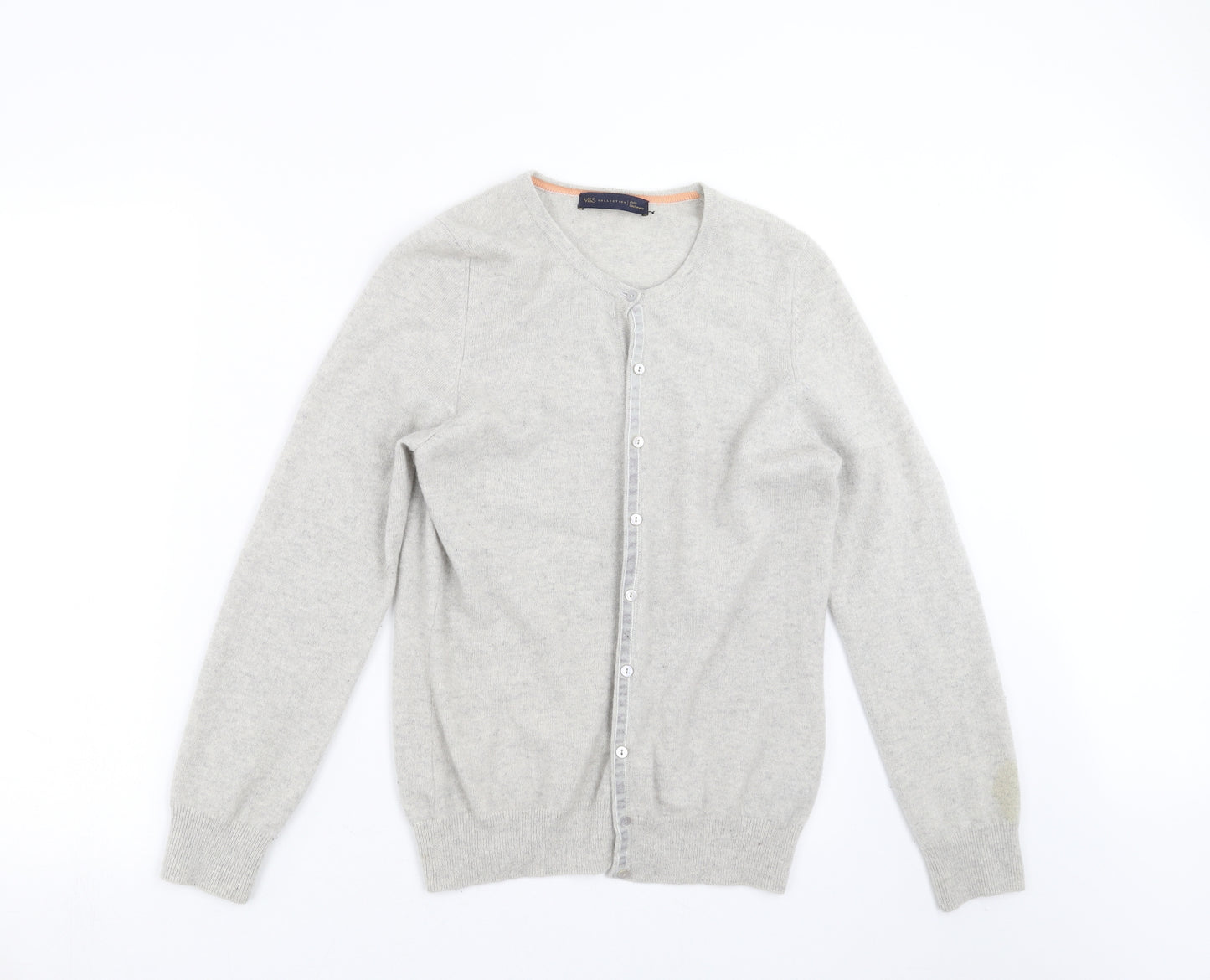 Marks and Spencer Womens Grey  Knit Cardigan Jumper Size 12