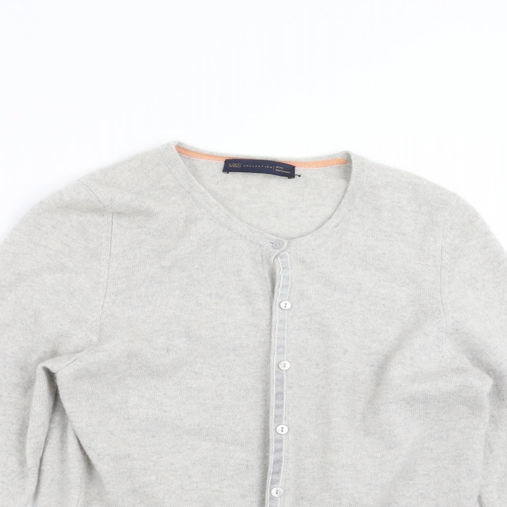 Marks and Spencer Womens Grey  Knit Cardigan Jumper Size 12