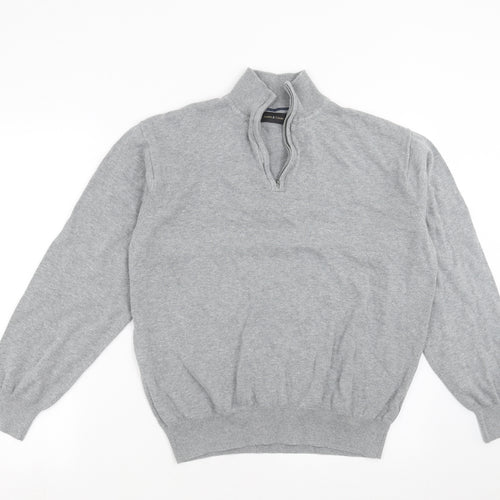 Aspen & Court Mens Grey  Knit Pullover Jumper Size M