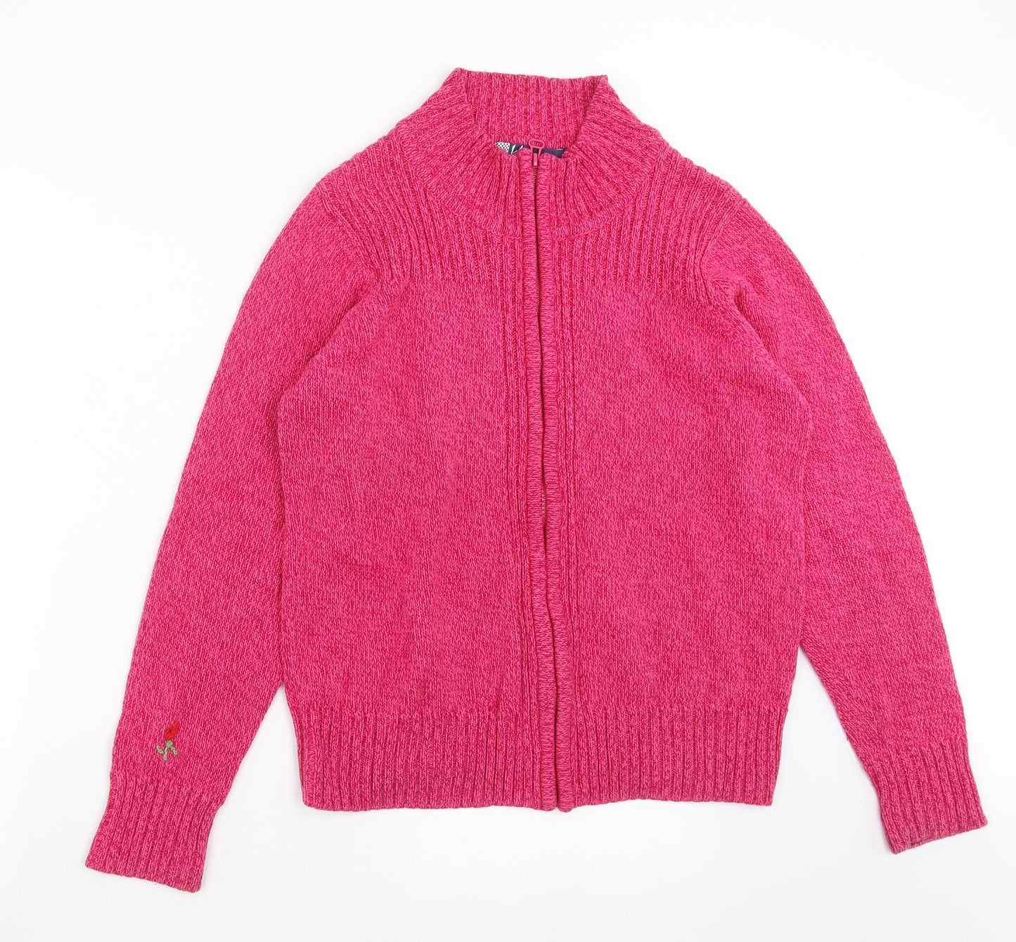 ISLE Womens Pink  Knit Full Zip Jumper Size M