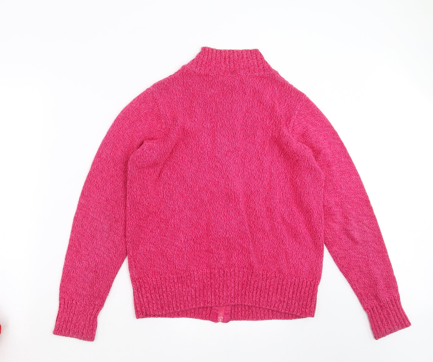 ISLE Womens Pink  Knit Full Zip Jumper Size M