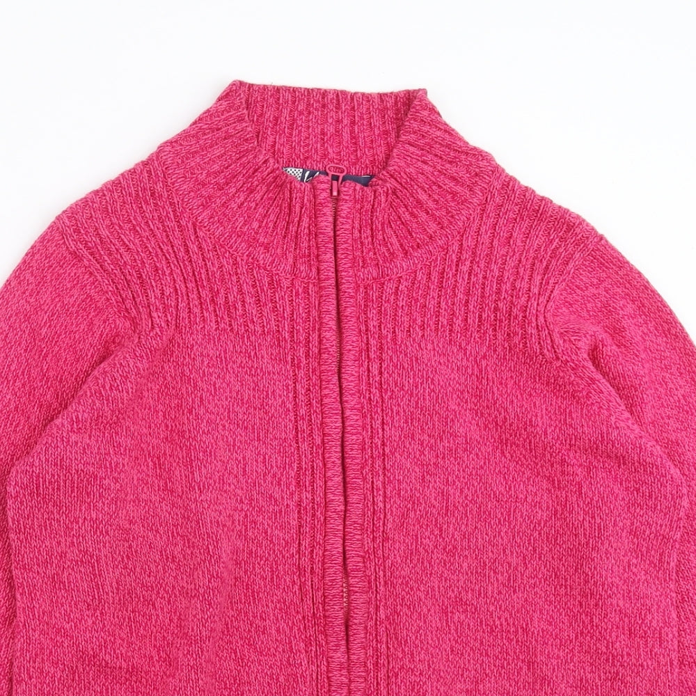 ISLE Womens Pink  Knit Full Zip Jumper Size M