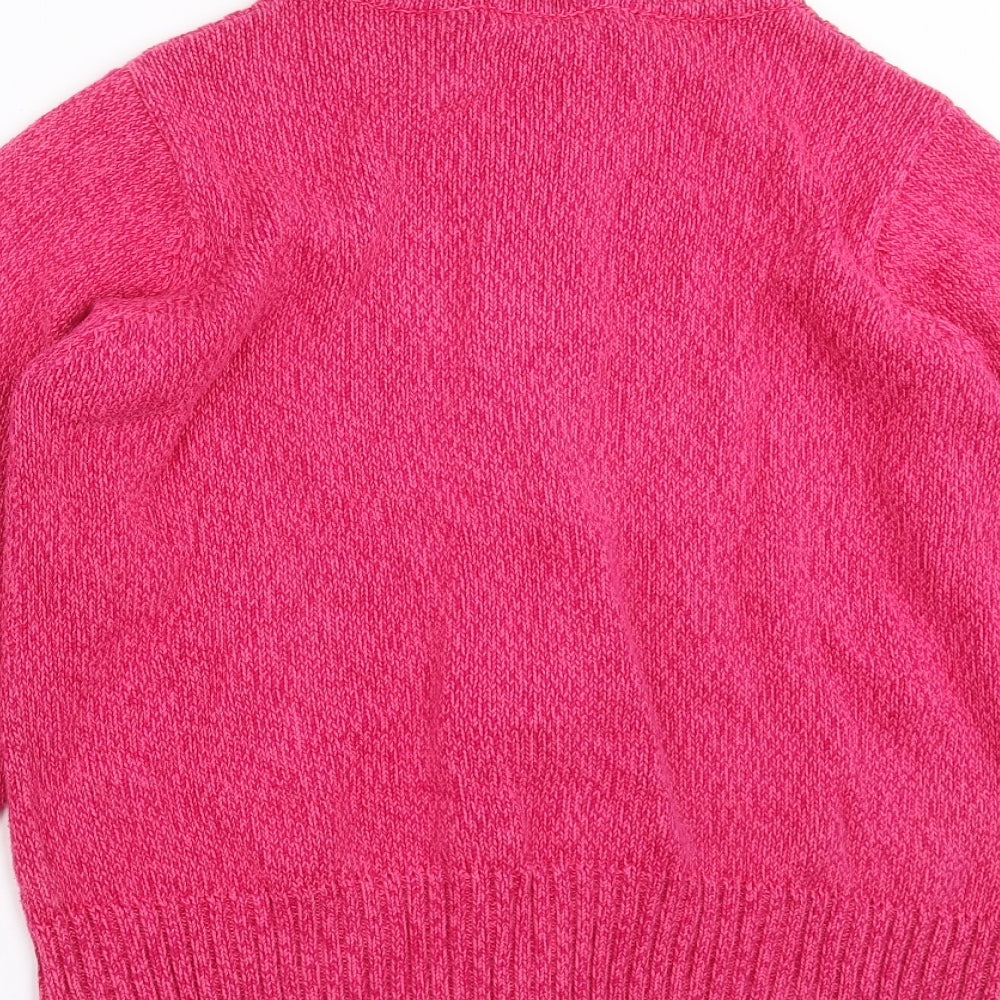 ISLE Womens Pink  Knit Full Zip Jumper Size M