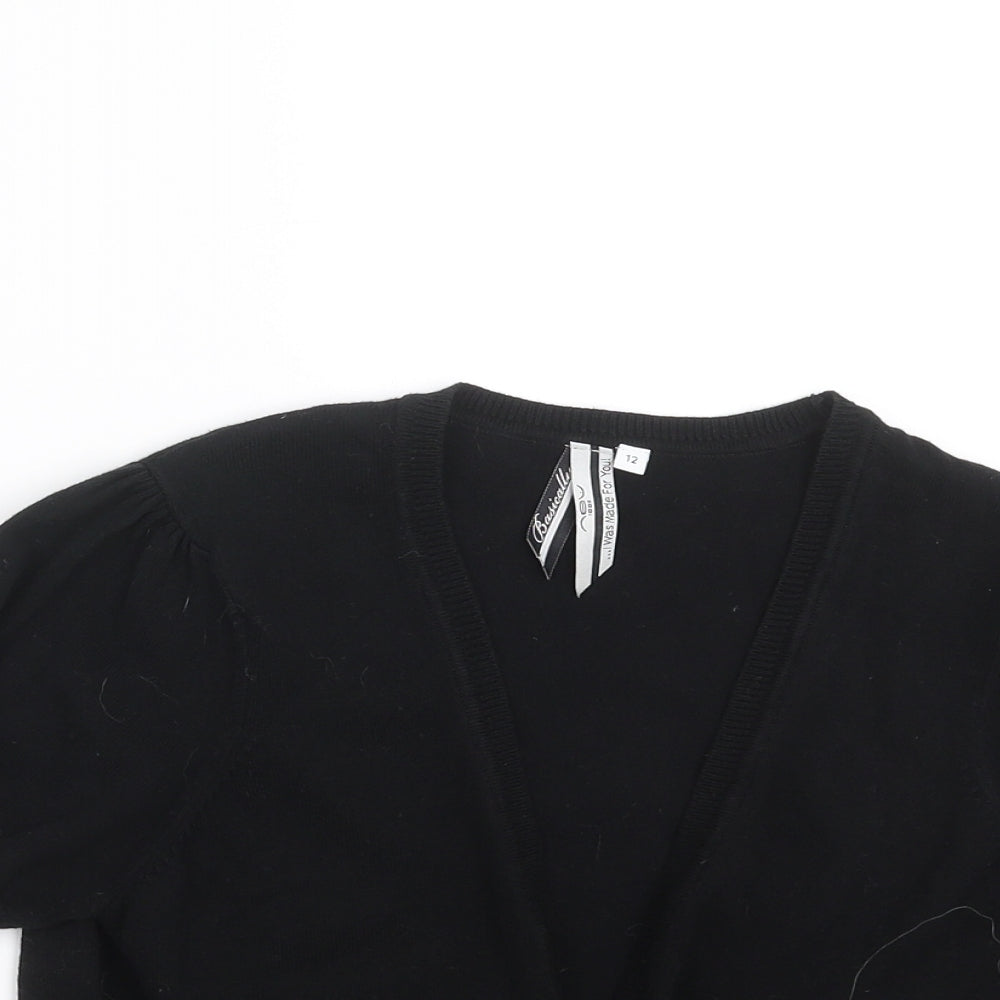 New Look Womens Black  Knit Shrug Jumper Size 12