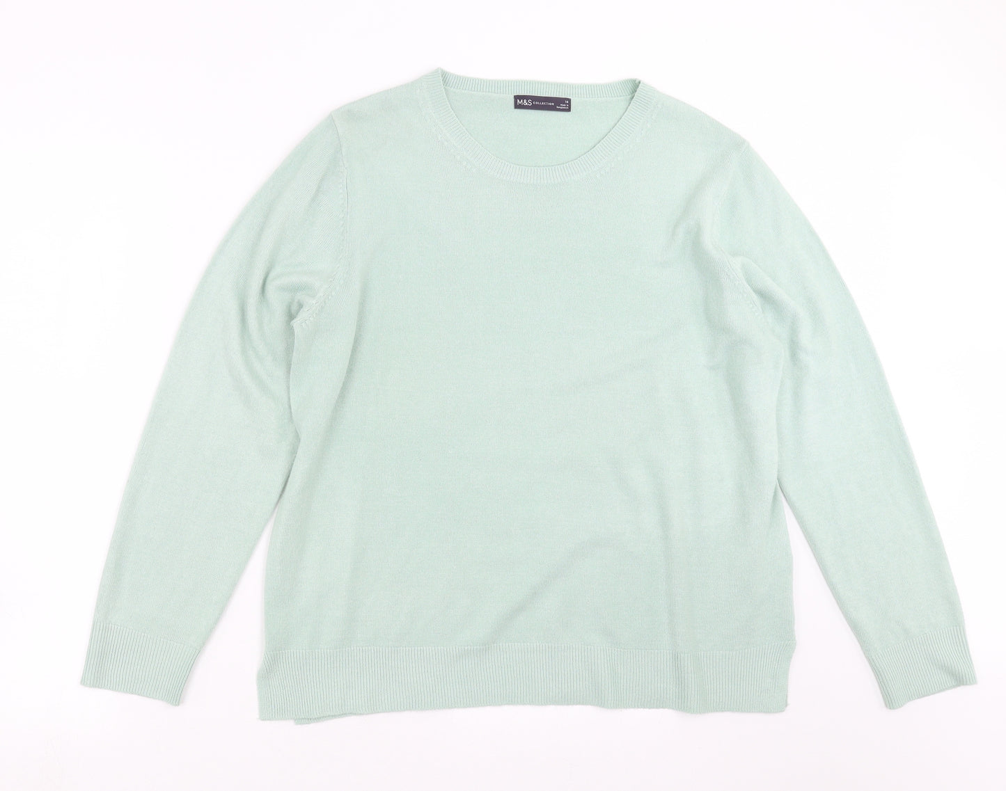Marks and Spencer Womens Green  Knit Pullover Jumper Size 18