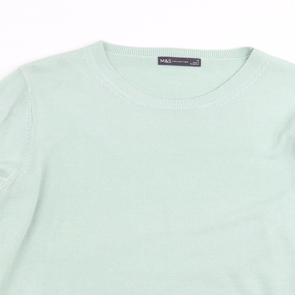 Marks and Spencer Womens Green  Knit Pullover Jumper Size 18