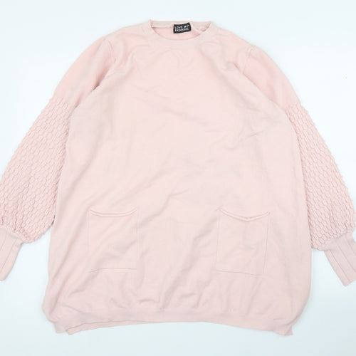 Love My Fashion Womens Pink   Pullover Jumper Size L