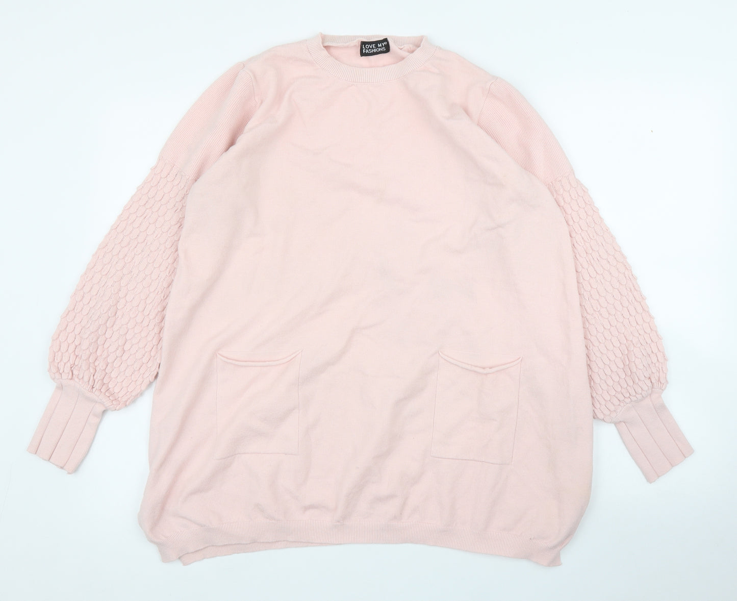 Love My Fashion Womens Pink   Pullover Jumper Size L