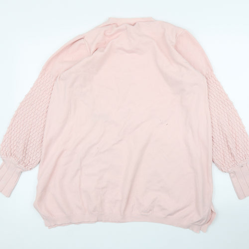 Love My Fashion Womens Pink   Pullover Jumper Size L