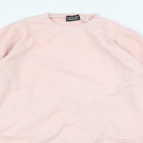 Love My Fashion Womens Pink   Pullover Jumper Size L