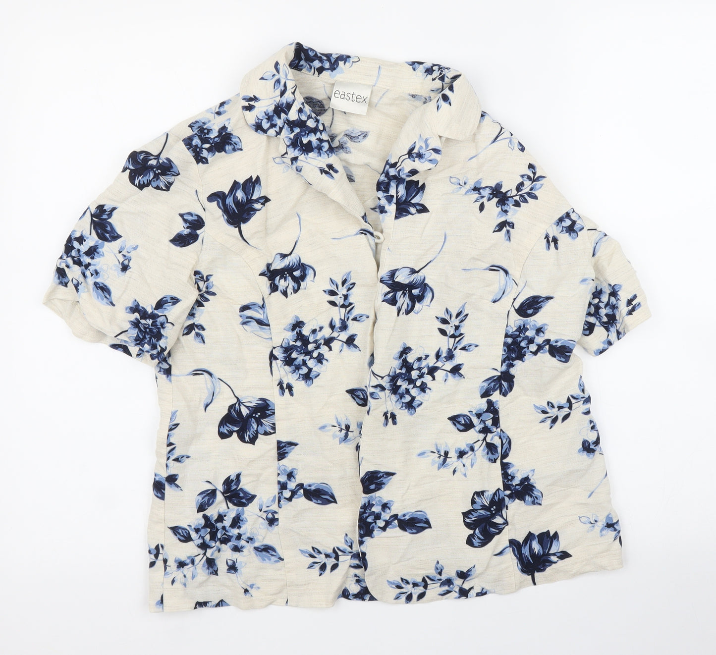 Eastex Womens Beige Floral  Basic Blouse Size 12