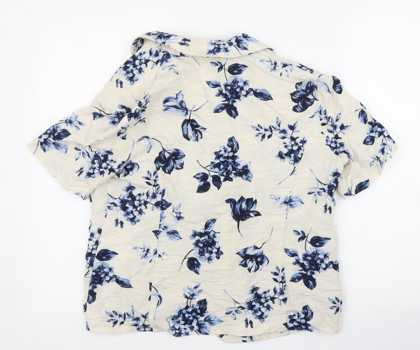 Eastex Womens Beige Floral  Basic Blouse Size 12
