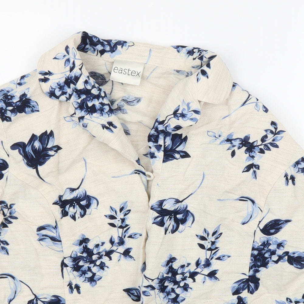 Eastex Womens Beige Floral  Basic Blouse Size 12