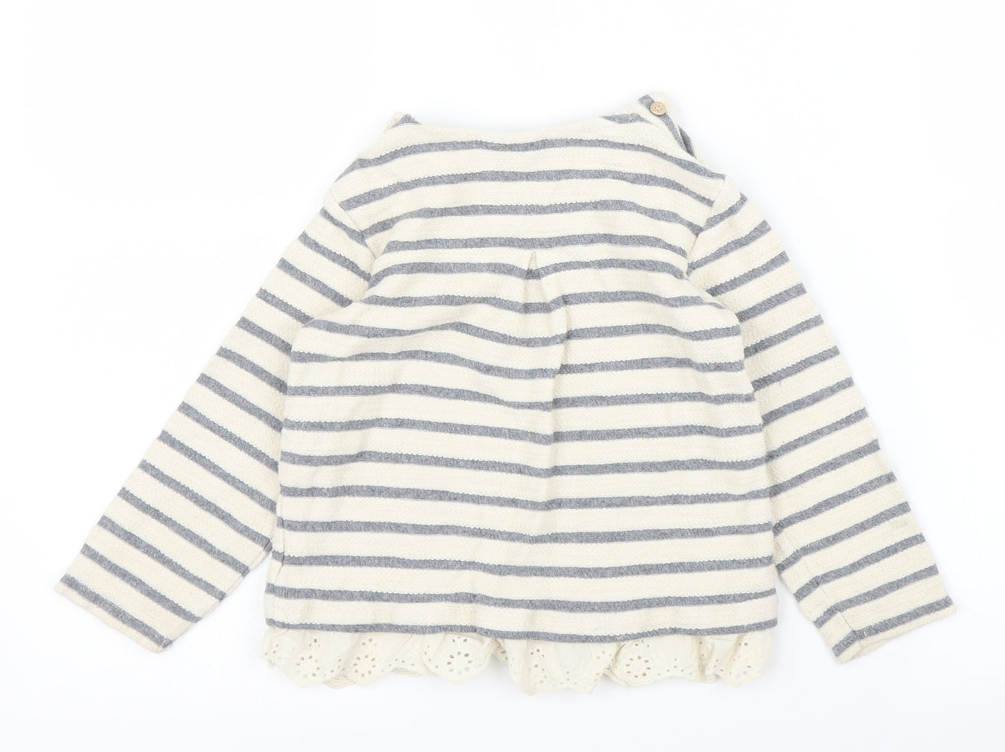 NEXT Girls Beige Striped  Basic T-Shirt Size 2-3 Years