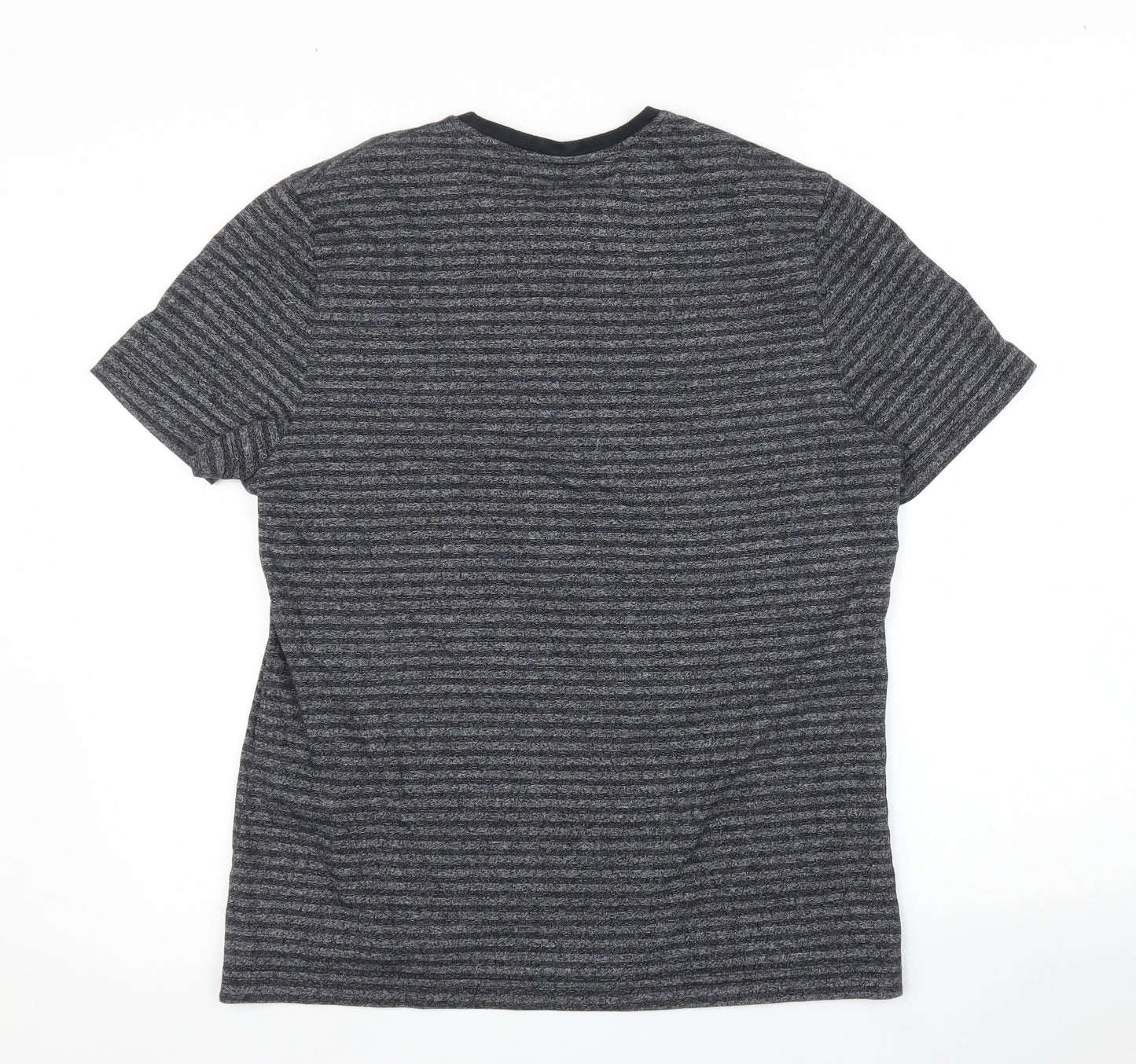 Topman Mens Grey Striped   T-Shirt Size M