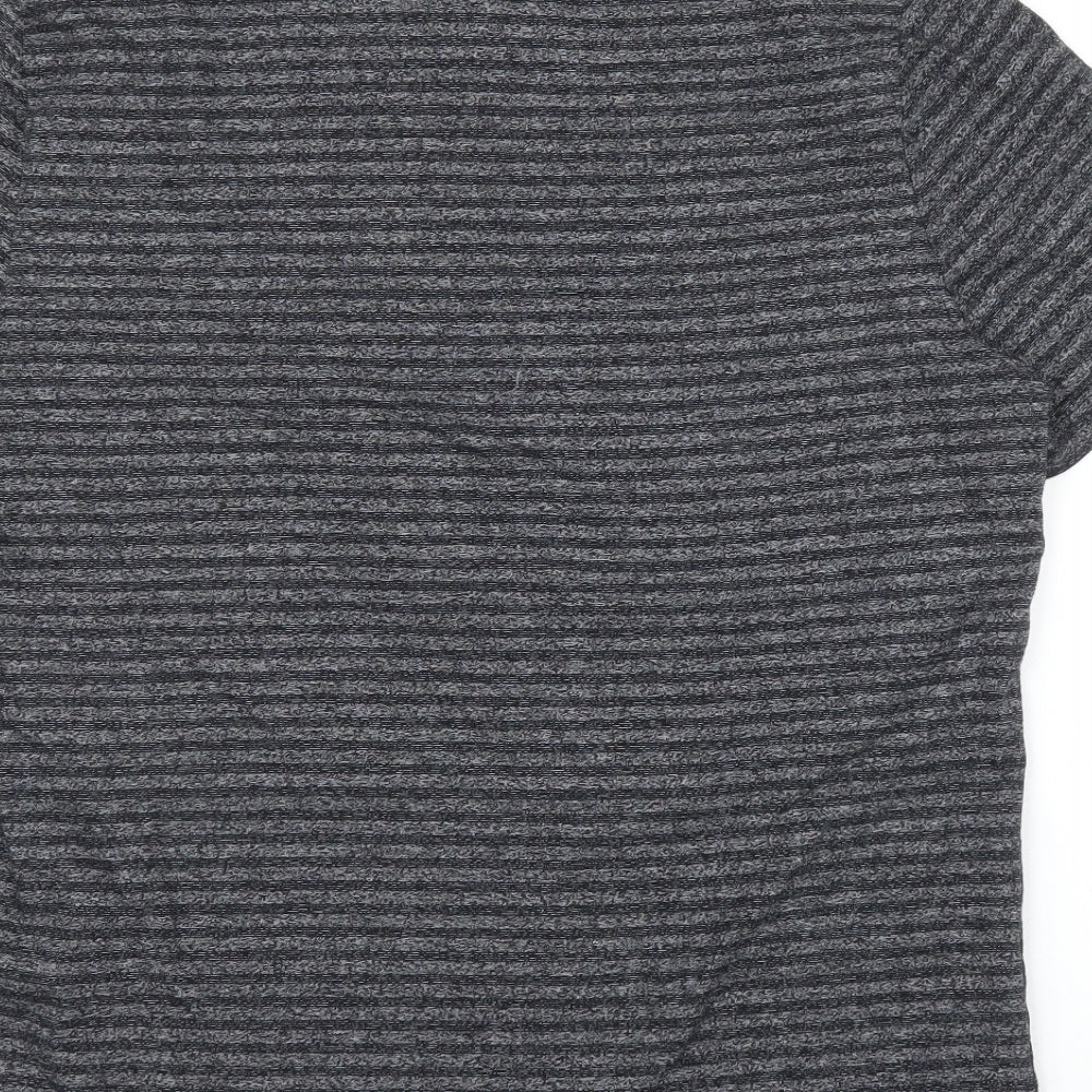 Topman Mens Grey Striped   T-Shirt Size M