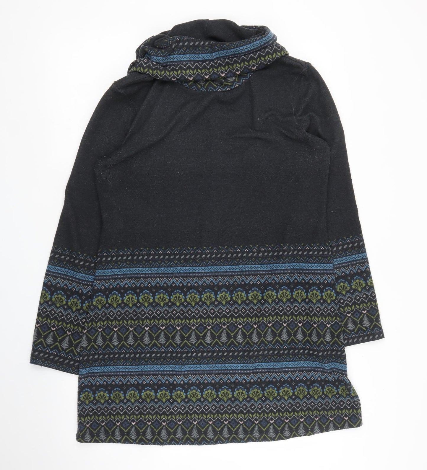 Lily & Me Womens Grey Fair Isle  Tunic Blouse Size 14