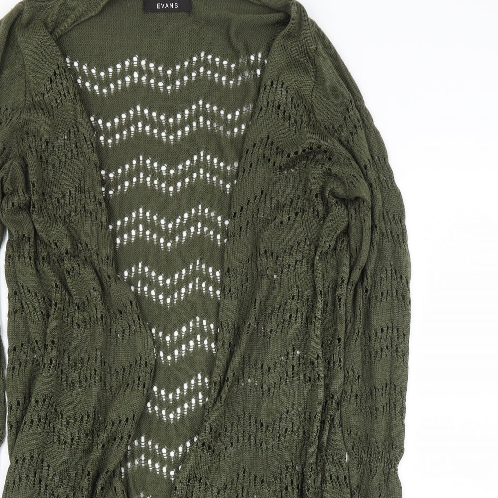 Evans Womens Green   Cardigan Jumper Size 16