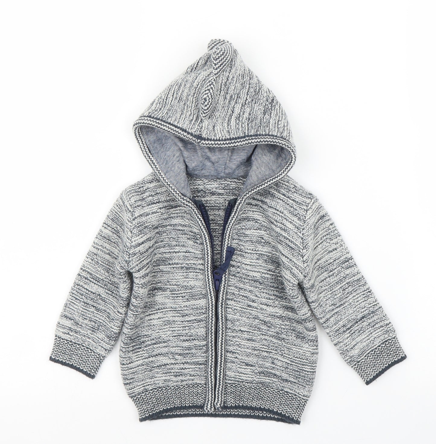 George Boys Grey   Full Zip Jumper Size 3-6 Months