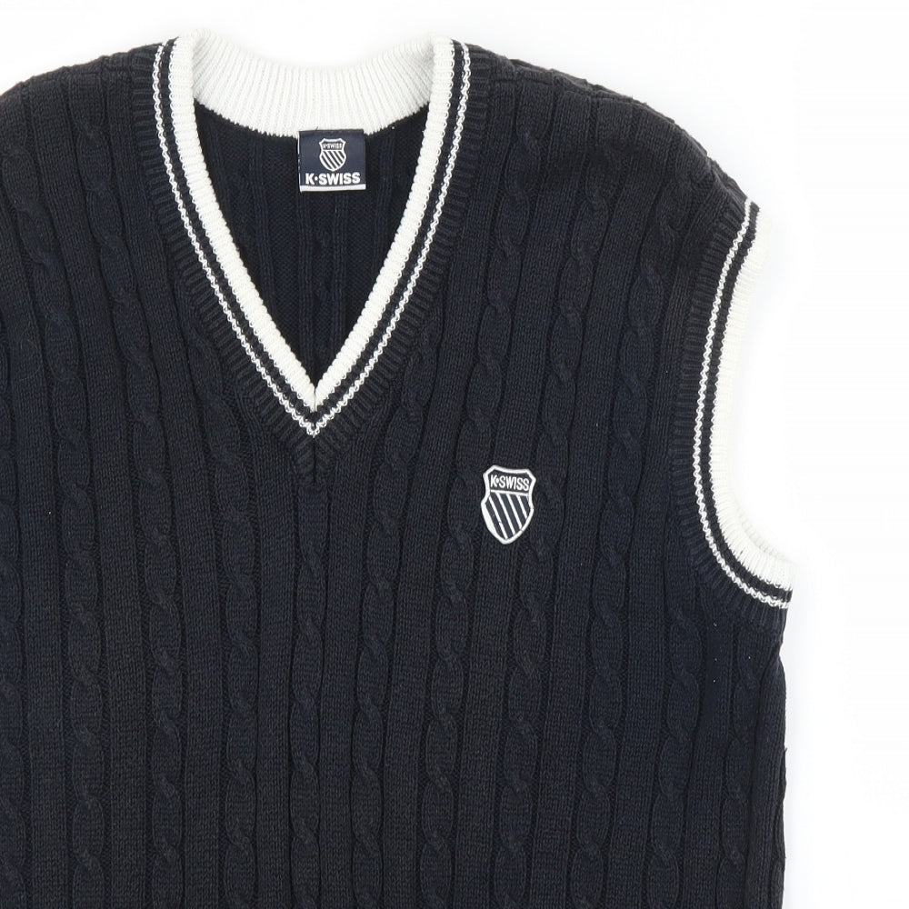 K. Swiss Mens Blue   Vest Jumper Size M