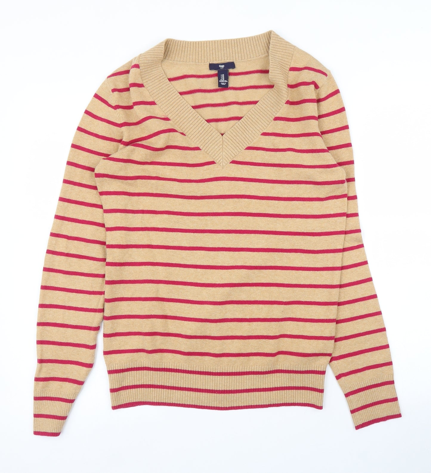 Gap Womens Beige Striped  Pullover Jumper Size M