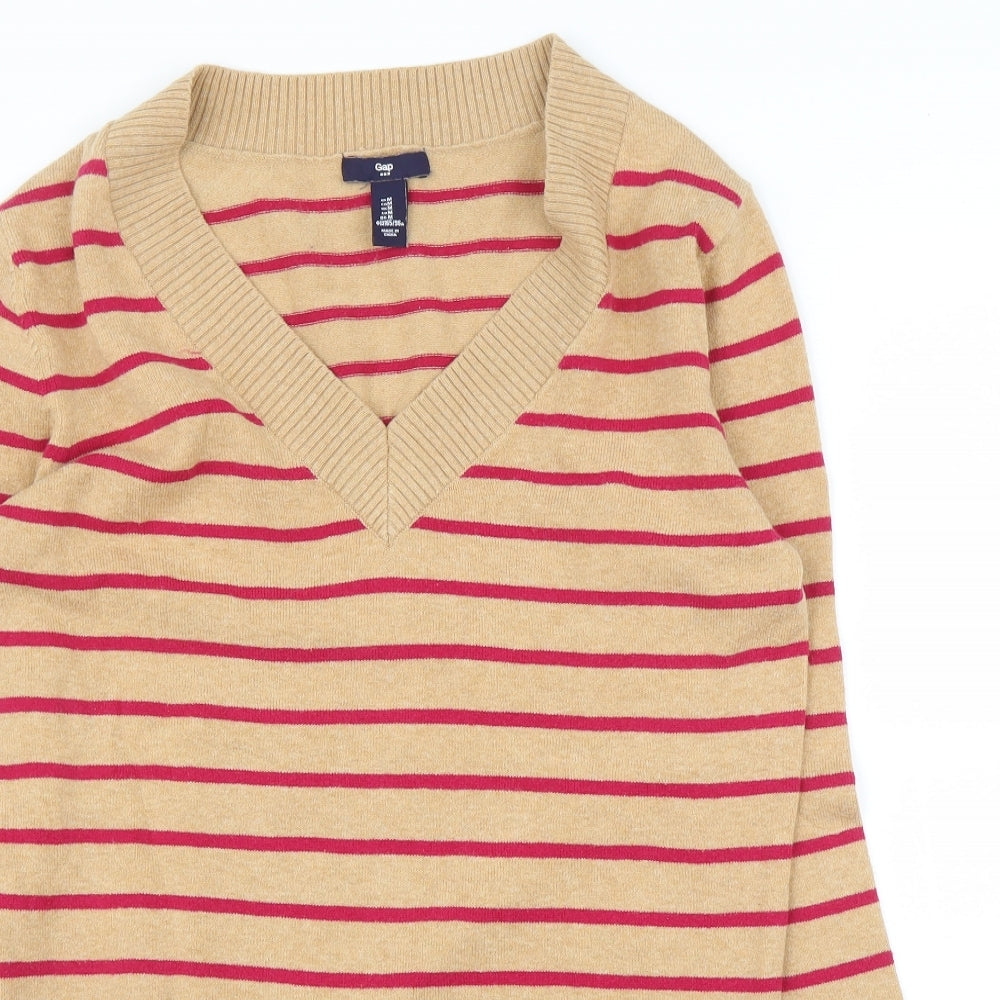 Gap Womens Beige Striped  Pullover Jumper Size M