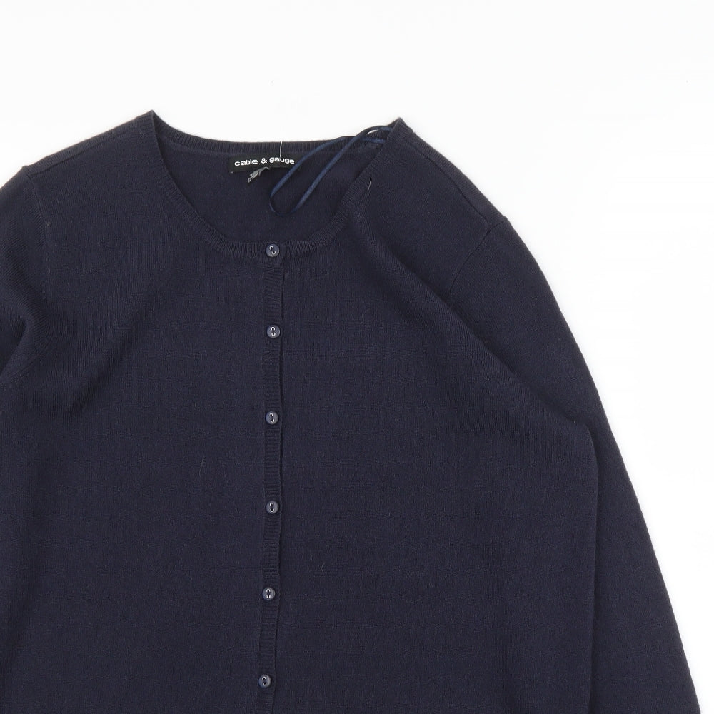 Cable & Gauge Womens Blue   Cardigan Jumper Size S