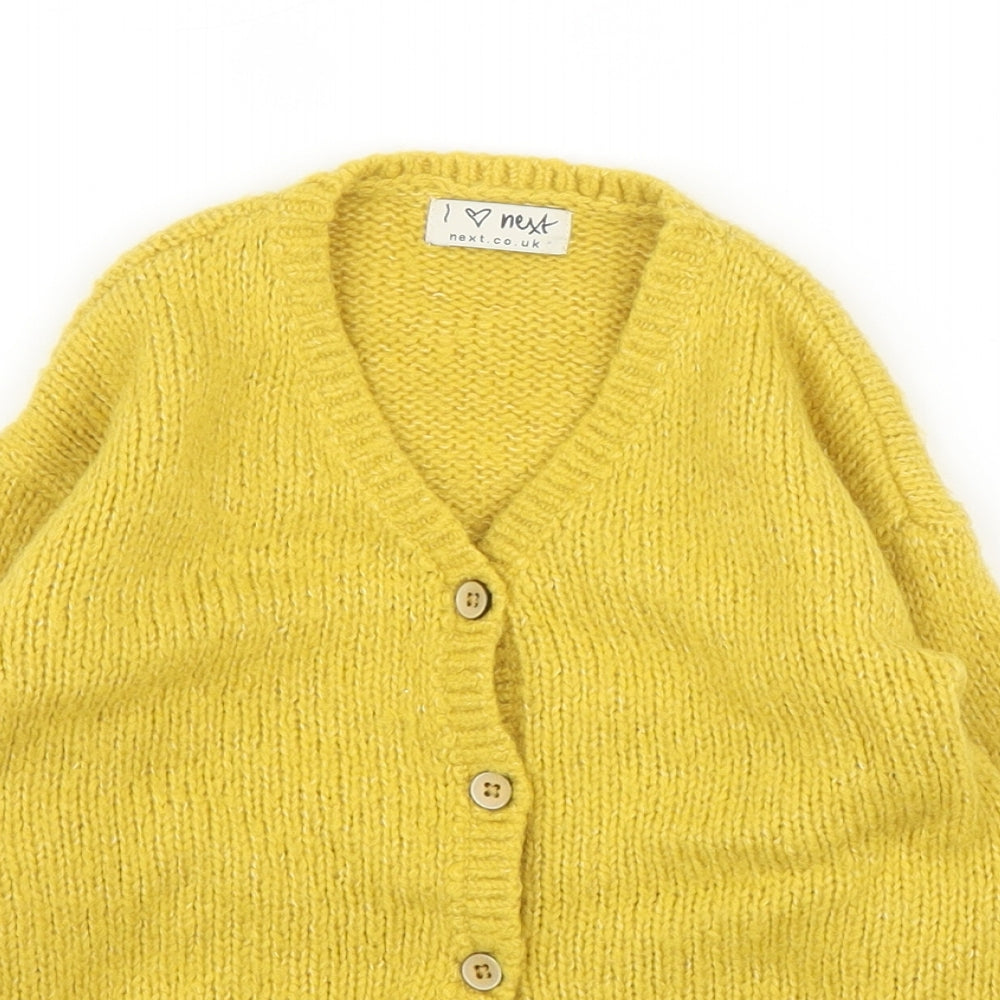 NEXT Girls Yellow   Cardigan Jumper Size 3 Years
