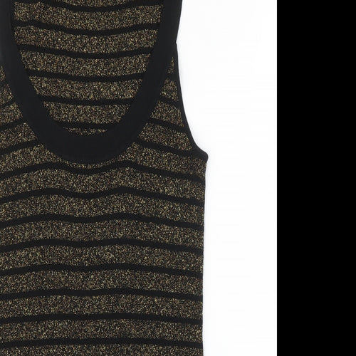 Oasis Womens Black Striped  Basic Tank Size 14