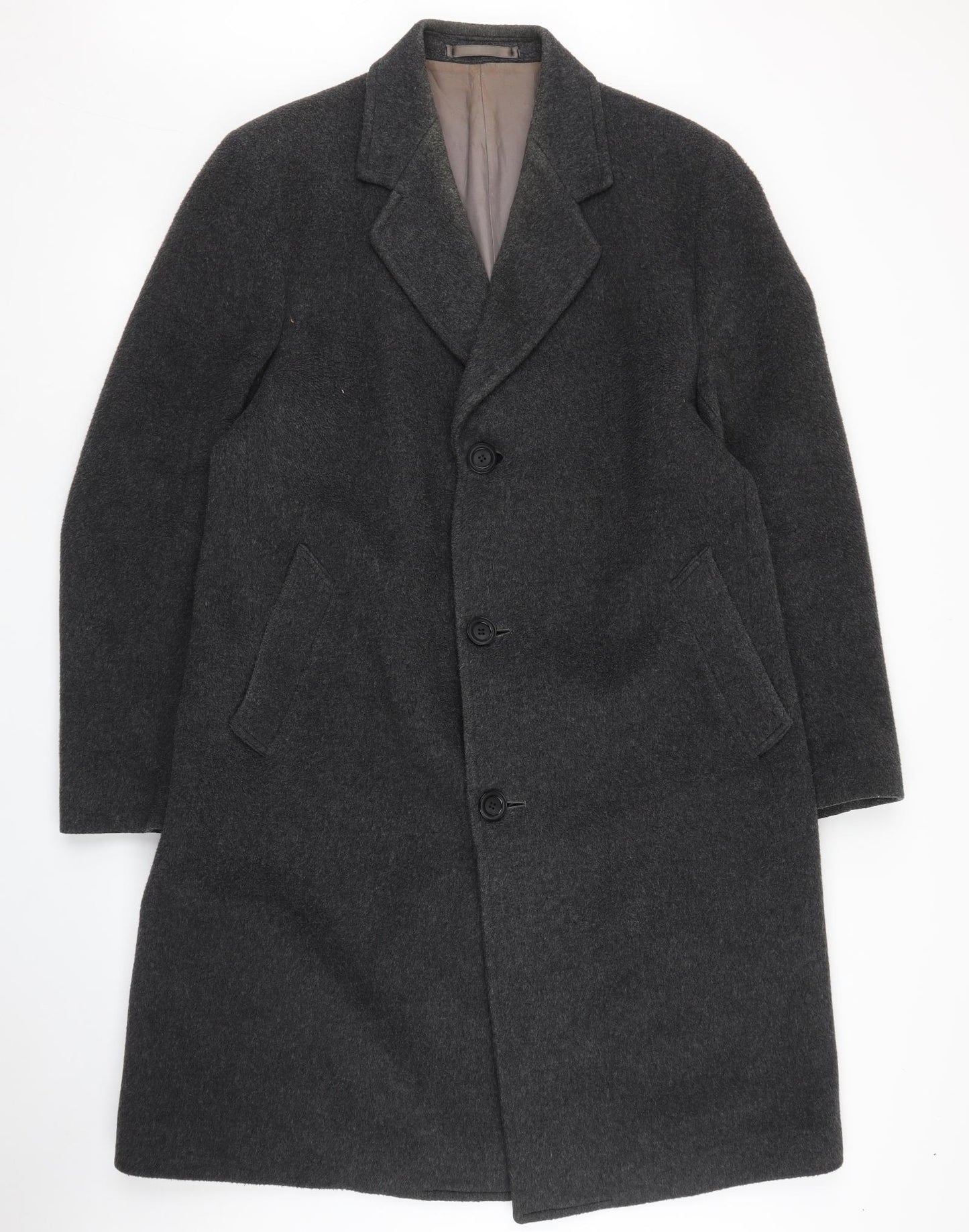 Hepworths Mens Grey   Overcoat Coat Size L