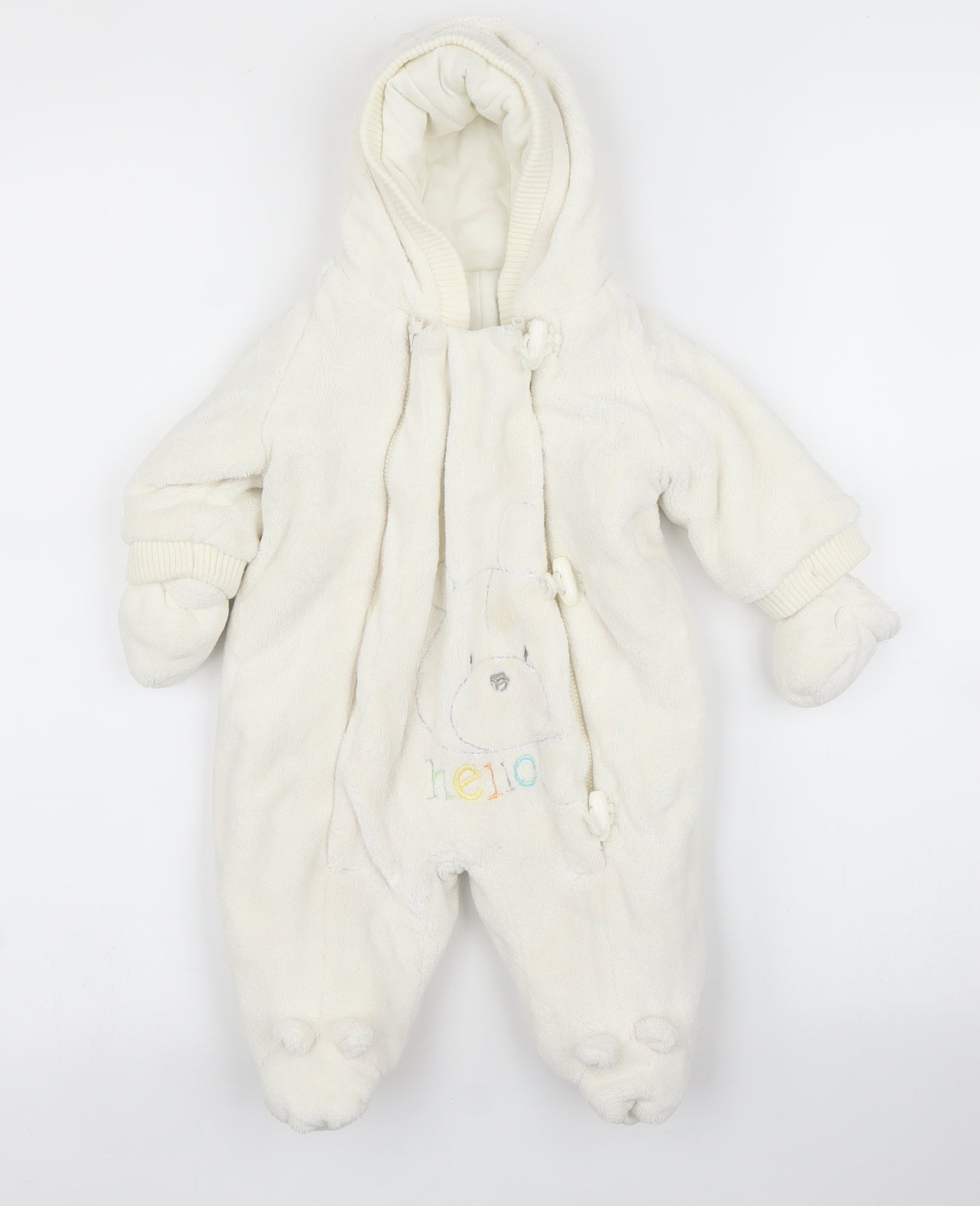 Mothercare Boys White   Overcoat Snowsuit