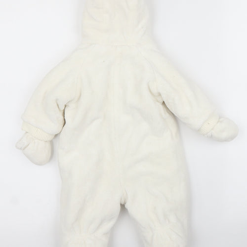 Mothercare Boys White   Overcoat Snowsuit