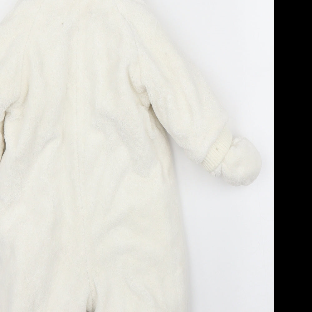 Mothercare Boys White   Overcoat Snowsuit