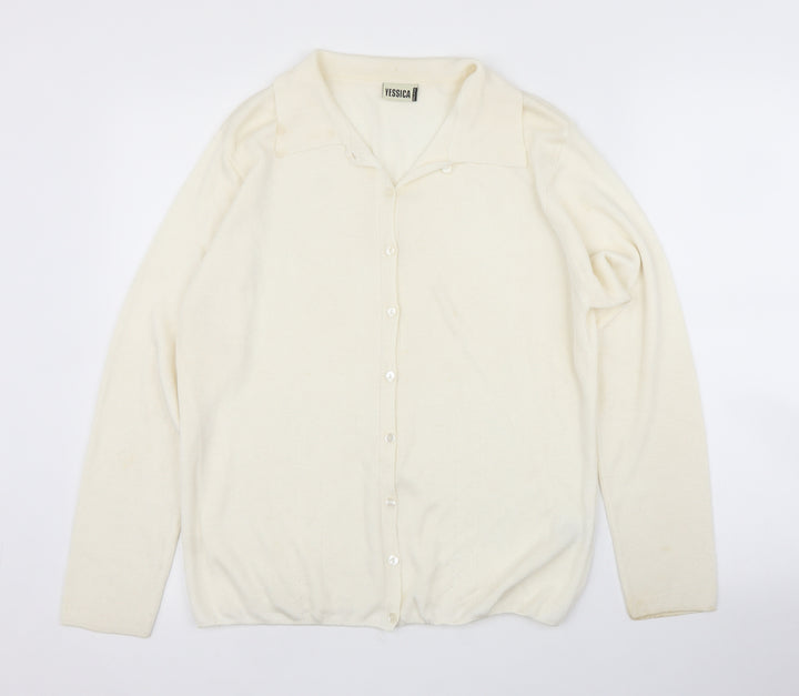 C&A Womens Ivory Cardigan Jumper Size M