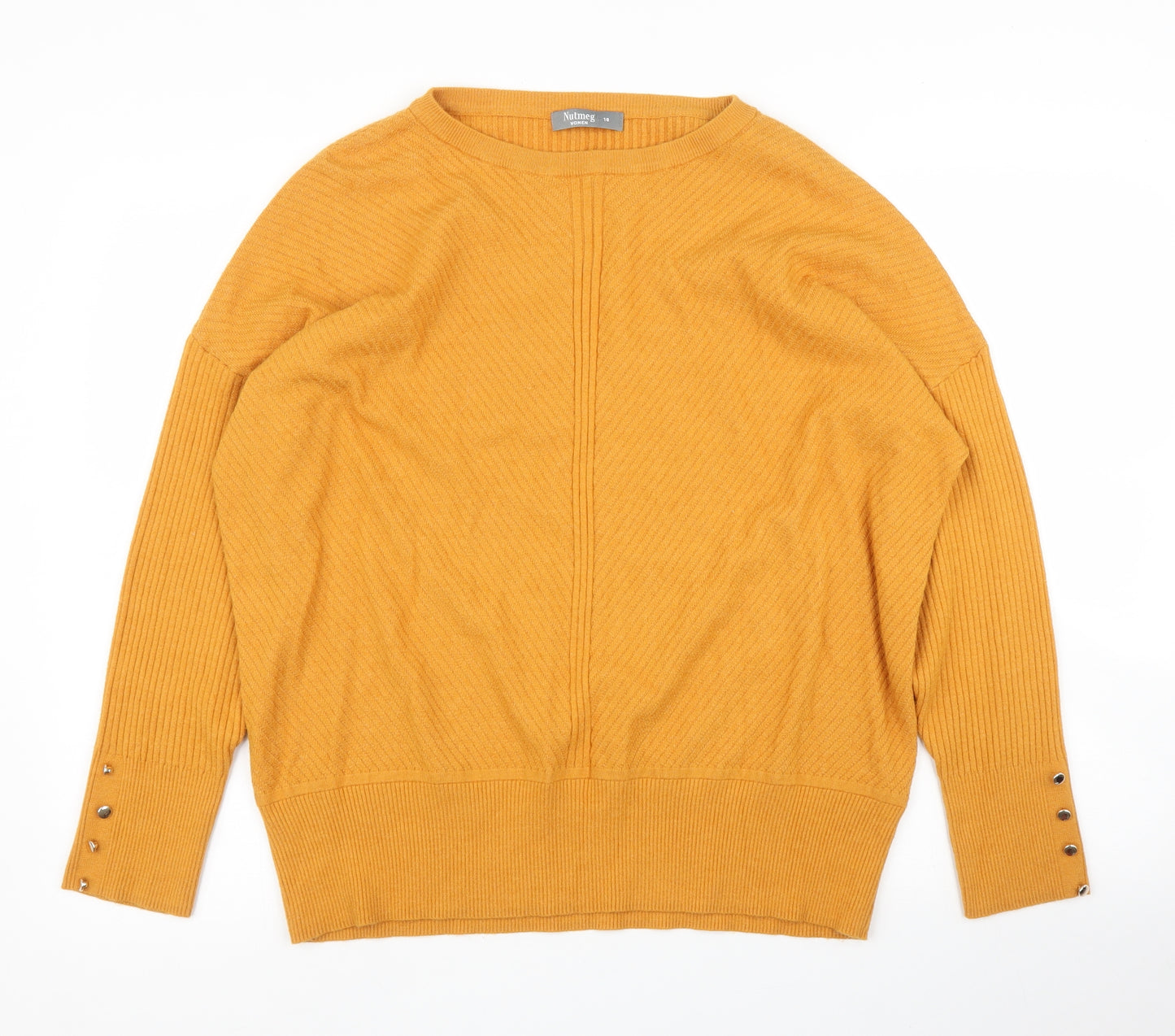 Nutmeg Womens Yellow   Pullover Jumper Size 18