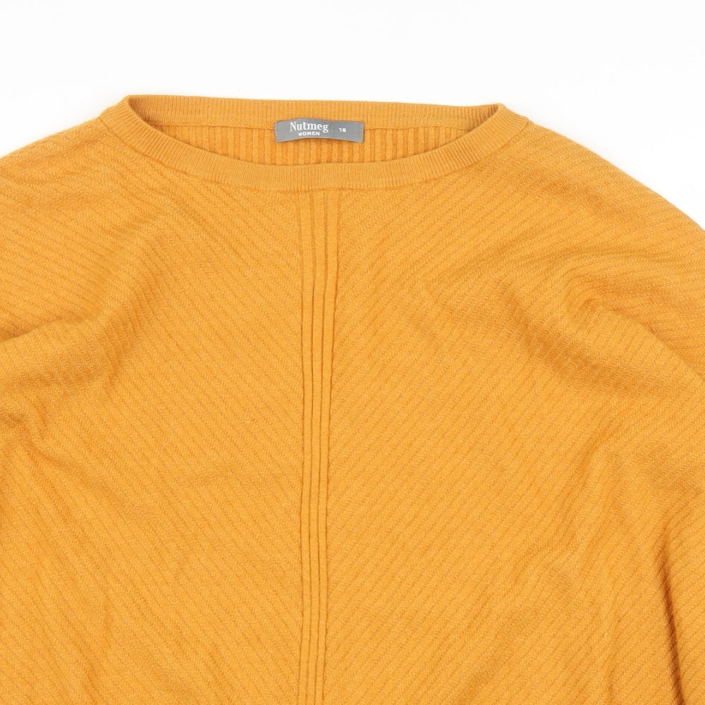Nutmeg Womens Yellow   Pullover Jumper Size 18