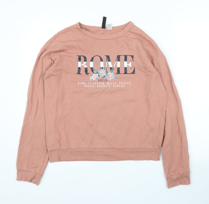 H&M Womens Pink Pullover Jumper Size XS