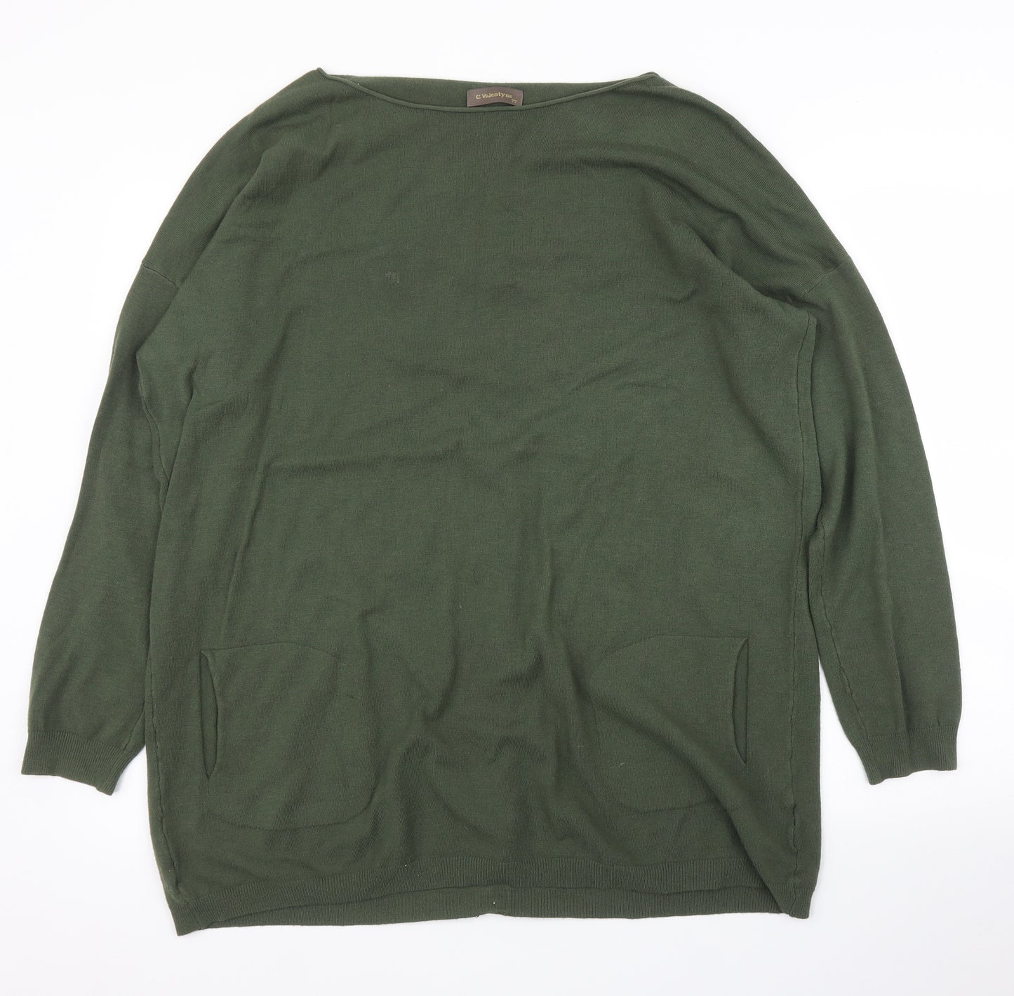 C. Valentyne Womens Green   Pullover Jumper Size XL  - Pearls