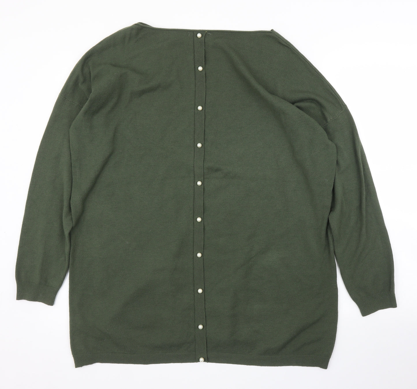 C. Valentyne Womens Green   Pullover Jumper Size XL  - Pearls