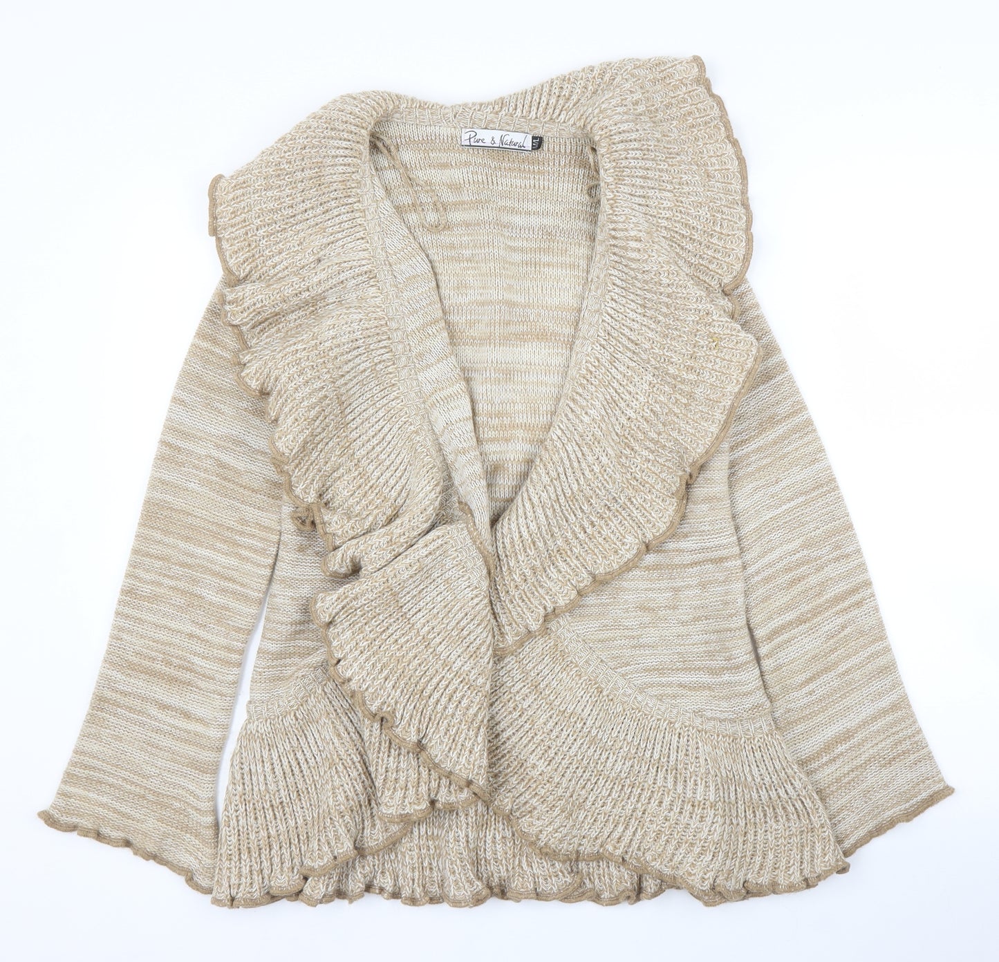 Pure & Natural Womens Beige   Cardigan Jumper Size M