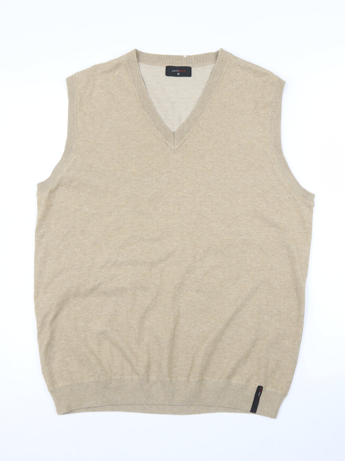 Jeff & Co Mens Beige   Vest Jumper Size M