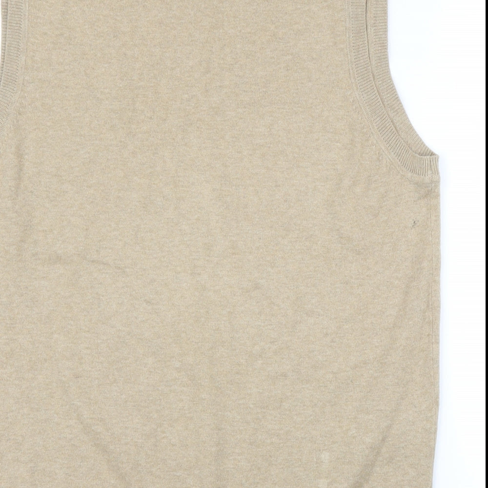 Jeff & Co Mens Beige   Vest Jumper Size M