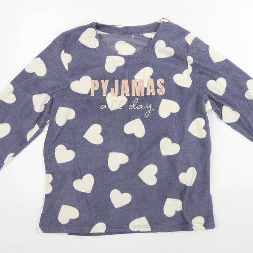 George  Womens Grey   Top Pyjama Top Size 14  - heart pattern