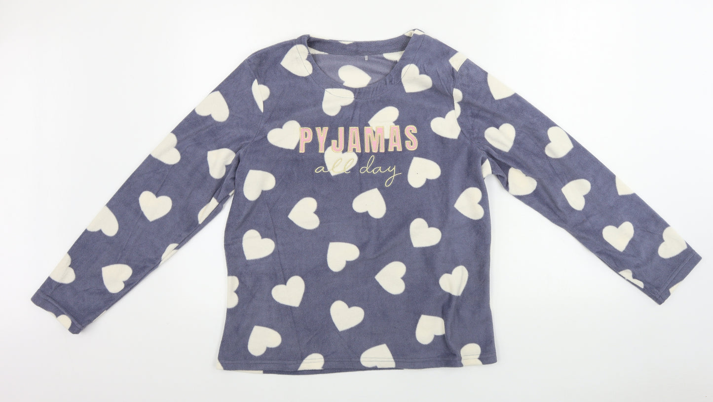 George  Womens Grey   Top Pyjama Top Size 14  - heart pattern